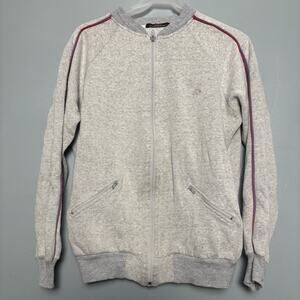 Vintage Y2K Jordache Women’s Gray Sweatshirt Jacket Piping Horse